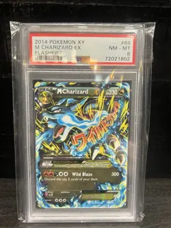 PSA 8 2014 Pokemon XY MCharizard ex 69/106 Flashfire Graded Slab TCG Card. - Image 1