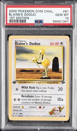 2000 POKEMON GYM CHALLENGE 1ST ED #61 BLAINE'S DODUO PSA 10 - Image 1