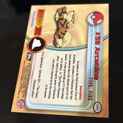 Pokemon #59 Arcanine Topps 1999 TV Animation Edition Series - Image 2