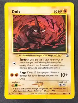 Onix 69/111 🪨 Vintage Neo Genesis Regular, Pokemon 2000 (DMG) - Image 1