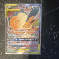 Pokemon Eevee & Snorlax GX TAG TEAM Full Art Promo Holo SM169 Team Up 270 HP - Image 1