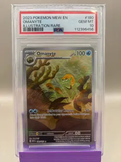 PSA 10 GEM Mint - Omanyte #180 Pokemon Scarlet & Violet 151, Graded - Image 1