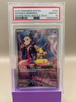 PSA 10 GEM Mint - Marnie's Morpeko #206 Pokemon Rival Battle Deck, Graded - Image 1