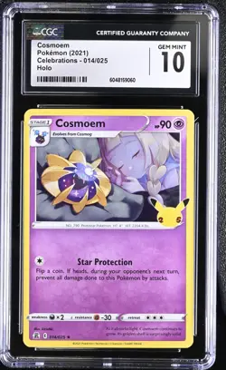 2021 POKEMON CELEBRATIONS #014 COSMOEM CGC 10 - Image 1