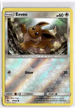 Pokemon TCG Eevee 49/68 Hidden Fates Reverse Holo - Image 1