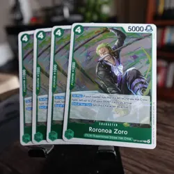 4x One Piece OP13-037 R Roronoa Zoro - ENG - Foil - Playset - TCG - NM/M - Image 1