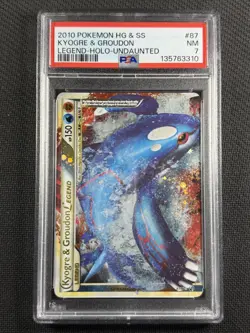 Pokemon Cards PSA 7 NM Kyogre & Groudon Legend Holo Undaunted HG&SS 2010 87/90 - Image 1