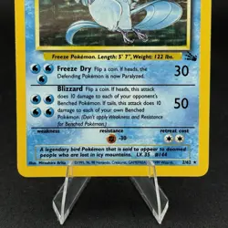Pokemon TCG Articuno Fossil Holo Card 2/62 Unlimited Rare - Image 3