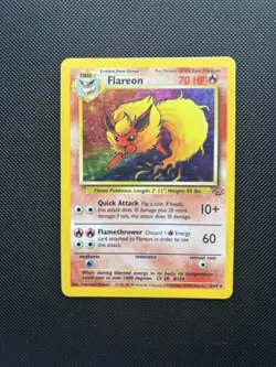 Pokemon Card Jungle Set Holo Flareon 3/64 WOTC - Image 1