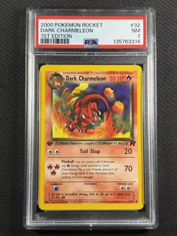 Pokemon Cards PSA 7 NM Dark Charmeleon 1st Edition Team Rocket WotC 2000 32/82 - Image 1
