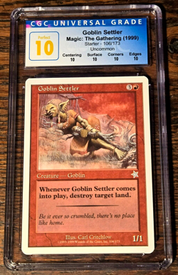 Goblin Settler Starter 1999 CGC 10 Perfect MTG Highest grade Pop 1 ! Black Label - Image 1