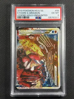 Pokemon Cards PSA 6 EX-MT Kyogre & Groudon Legend Holo Undaunted HG&SS 88/90 - Image 1
