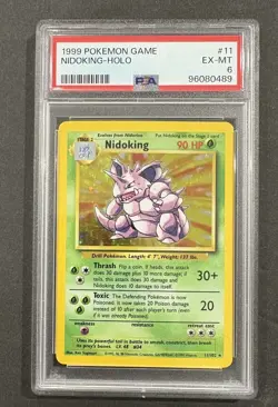 1999 Pokemon Game Base Set Nidoking Holo #11/102 PSA 6 - Image 1