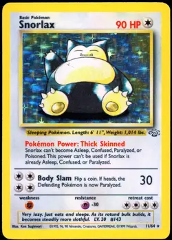 Pokemon 1999 English Snorlax Holo Jungle 11/44 Unlimited Edition - Image 1