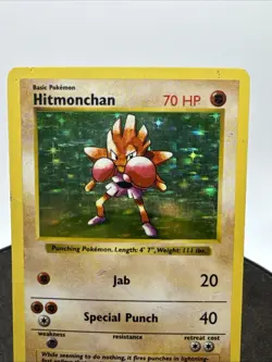 1999 Pokemon Game Base Set SHADOWLESS Hitmonchan Holo 7/102 - Image 2