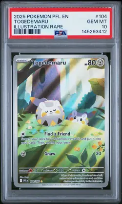 2025 POKEMON PFL EN-PHANTASMAL FLAMES ILLUSTRATION RARE #104 TOGEDEMARU PSA 10 - Image 1