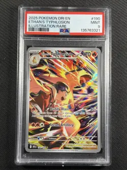 Pokemon Cards PSA 9 MINT Ethan's Typhlosion Destined Rivals S&V IR 2025 190/182 - Image 1