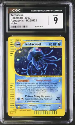 CGC 9 MINT Tentacruel 2003 Aquapolis H26/H32 Holo Pokemon Card - Image 1