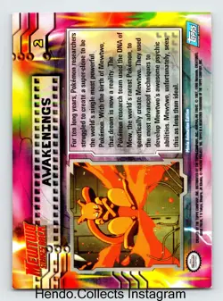 Mewtwo Strikes Back Awakenings 2 Pokemon Card TCG Topps Vintage Blue Logo - Image 2