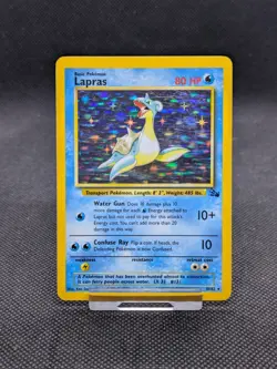 Lapras 10/62 Fossil Set Holo Rare Pokemon WOTC Played - Image 1