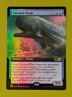 FOIL EXTENDED ART Pursued Whale x1 Core Set 2021 M21 1x MTG Magic the Gathering - Image 1
