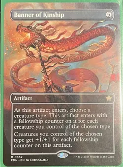 x1 Banner of Kinship FDN Foundations MTG 352 RARE BORDERLESS M/NM 1x - Image 1