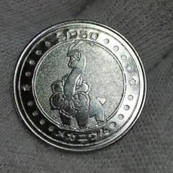 Meganium 4 - Metal Battle Coin - Meiji Juice Promo 1998 - Japanese Pokemon - Image 3