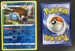 BLASTOISE 017/078 HOLO RARE POKEMON GO POKEMON REVERSE HOLO NM - Image 3