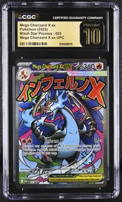 CGC 10 Pristine - Mega Charizard X ex 023 MEP Promo Pokemon Ultra Premium UPC - Image 1