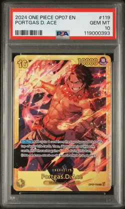 2024 One Piece Op07-500 Years In The Future Portgas D. Ace Holo PSA 10 #119 - Image 1