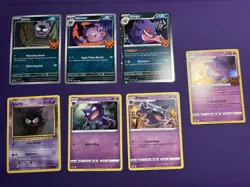 Gastly, Haunter, and Gengar Lot of seven Pokemon cards! - Image 1