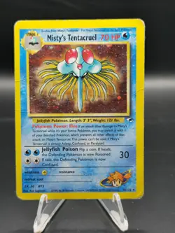 Pokemon TCG Misty's Tentacruel Holo Card Gym Heroes 10/132 Unlimited Rare MP/HP - Image 1