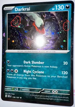 Darkrai 136/197 Pokemon TCG Obsidian Flames Cosmos Holo Rare EN NM 🌀2 SWIRLS🌀 - Image 1