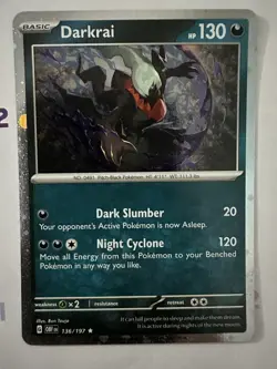 Darkrai 136/197 Pokemon TCG Obsidian Flames Cosmos Holo Rare EN NM 🌀2 SWIRLS🌀 - Image 2