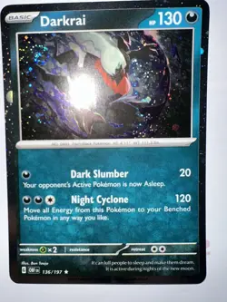Darkrai 136/197 Pokemon TCG Obsidian Flames Cosmos Holo Rare EN NM 🌀2 SWIRLS🌀 - Image 3