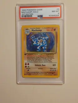 Machamp - Pokemon Base Set First 1st Edition #8 - Near Mint to Mint PSA 8 - Image 2