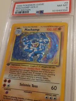 Machamp - Pokemon Base Set First 1st Edition #8 - Near Mint to Mint PSA 8 - Image 3