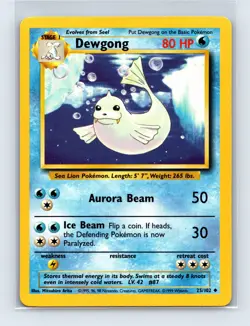 Dewgong #25/102 Base Set 1999 Uncommon LP Pokemon TCG - Image 1