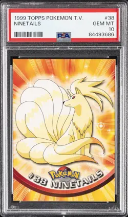 1999 TOPPS POKEMON TV #38 NINETAILS PSA 10 - Image 1