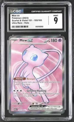 CGC 10 GEM MINT Mew EX 193/165 Scarlet & Violet 151 ULTRA RARE Full Art Pokemon - Image 1