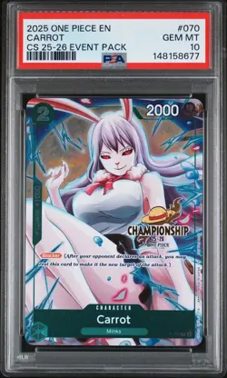 2025 ONE PIECE CHAMP 2025-26 EVENT PACK #070 CARROT PSA 10 - Image 1