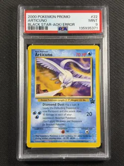 Pokemon Cards PSA 9 MINT Articuno Aoki Error Promo 2000 WotC Ultra Rare #22 - Image 1