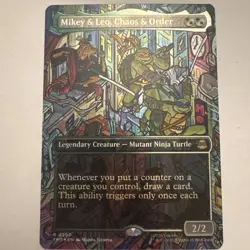 Mikey & Leo,Chaos & Order - Borderless- Teenage Mutant Ninja Turtles - MTG - - Image 4