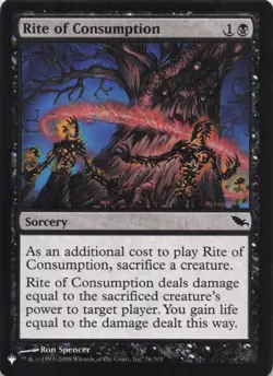 Rite of Consumption The List Regular Common #76 NM MTG - Image 1