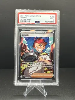 2024 Pokemon Crispin 164/142 Sv07: Stellar Crown Holo Ultra Rare PSA 9 Mint - Image 1