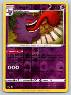 Gengar Holo Rare SWSH06: Chilling Reign 057/198 LP Pokemon TCG - Image 1