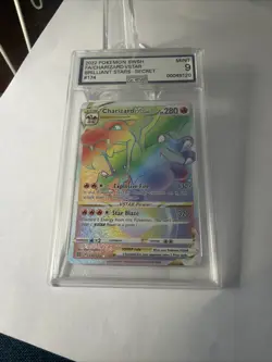 Pokemon Brilliant Stars Charizard VStar 174/172 Secret Rainbow Rare AGS 9 MINT - Image 1