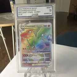Pokemon Brilliant Stars Charizard VStar 174/172 Secret Rainbow Rare AGS 9 MINT - Image 2