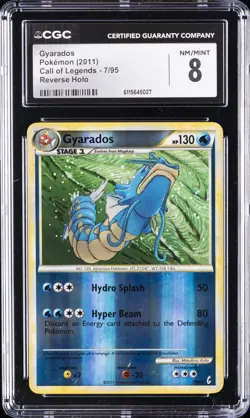 2011 POKEMON CALL OF LEGENDS REVERSE HOLO #7 GYARADOS CGC 8 - Image 1