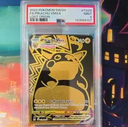 2022 POKEMON SWORD & SHIELD LOST ORIGIN #TG29 FULL ART/PIKACHU VMAX PSA 9 - Image 1